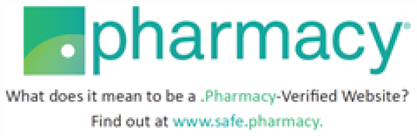 Green square with pharmacy written in green next to it and What does it mean to be a Pharmacy-Verified Webite? Fine out at www.safe.pharmacy.com written below.